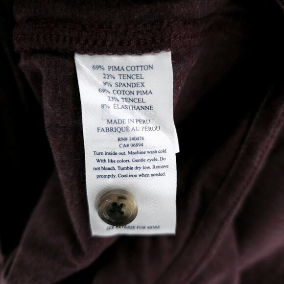 NWT Faherty Stretch Knit Shirt Burgundy Melange Pima Cotton Tencel Men's Size XS - Picture 7 of 7